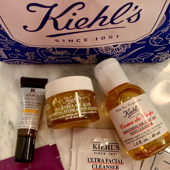 Kiehl’s Printed Canvas Travel pouch with 5 samples - Picture 5 of 10
